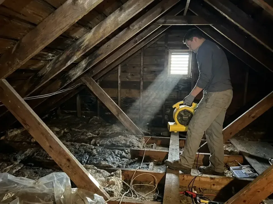 attic-water-damage-drying-proc-007 — frequently asked questions, Emergency Water Extraction & 24/7 Flood Response in Falling…